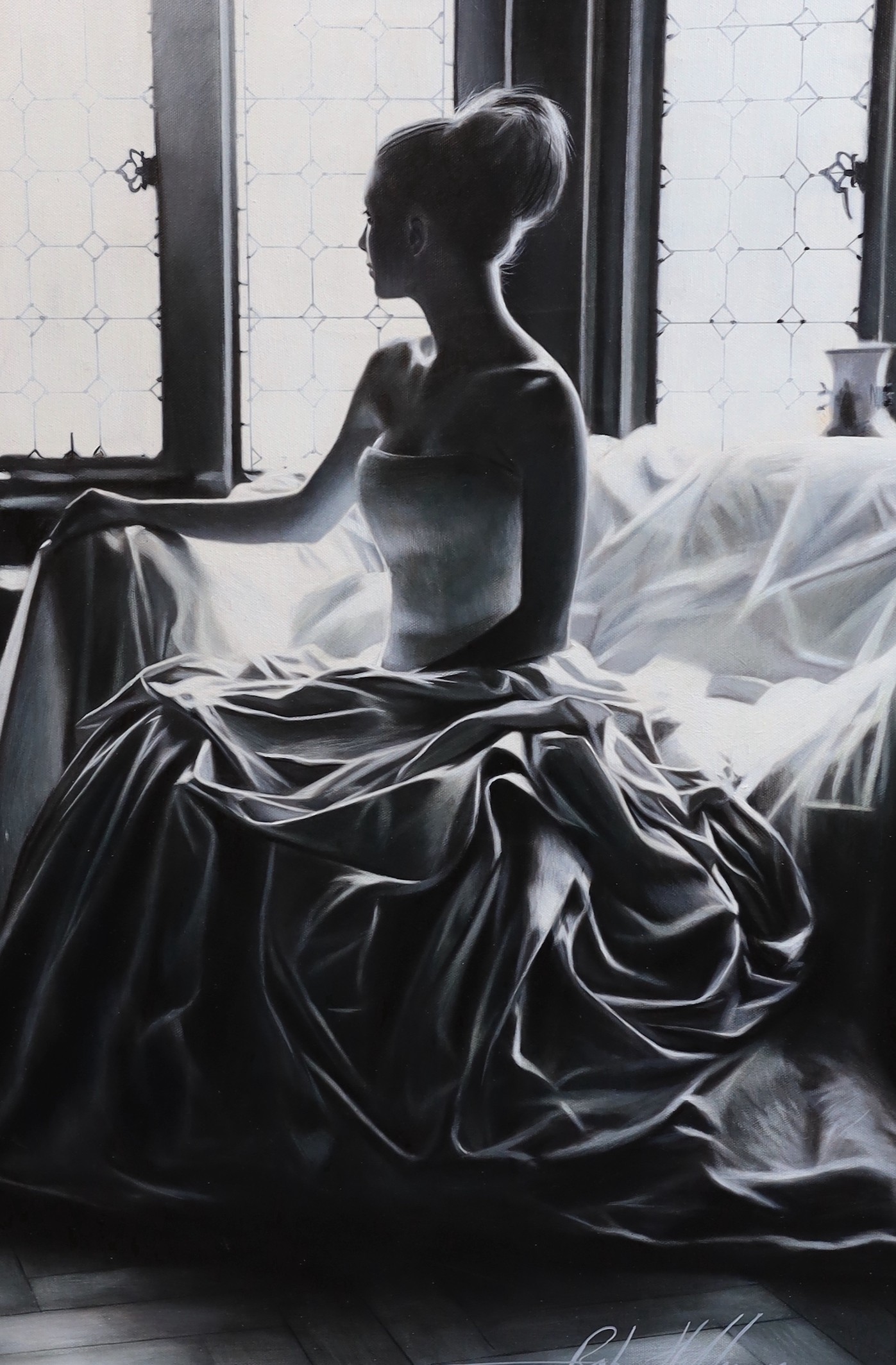 Rob Hefferan (1968-), 'By the Window', oil on canvas, 66 x 45cm